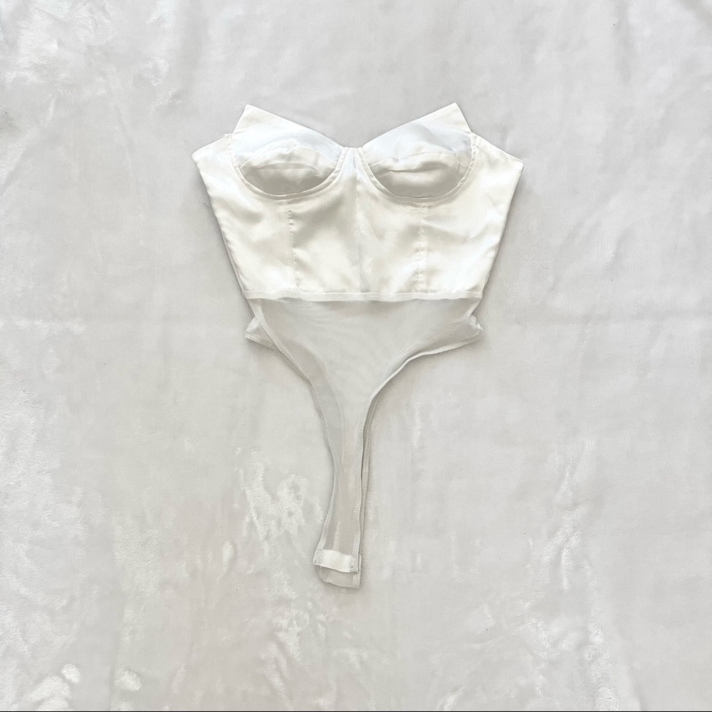 SHEIN | Satin Bustier Bodysuit - Picture 2 of 5
